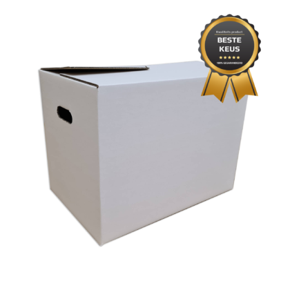 Verhuisdoos professioneel Blanco wit - Extra stevige verhuisdoos - Autolock Movebox - 80kg draagkracht - 48x32x33cm